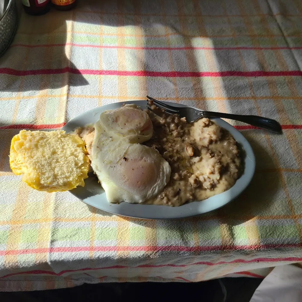 Biscuits Gravy with Eggs over Easy